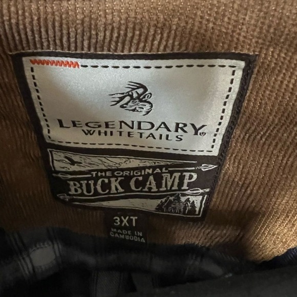 Legendary Whitetails Men's‎ Buck Camp Flannel Shirt Birch Poseidon Plaid 3XT - Picture 3 of 9
